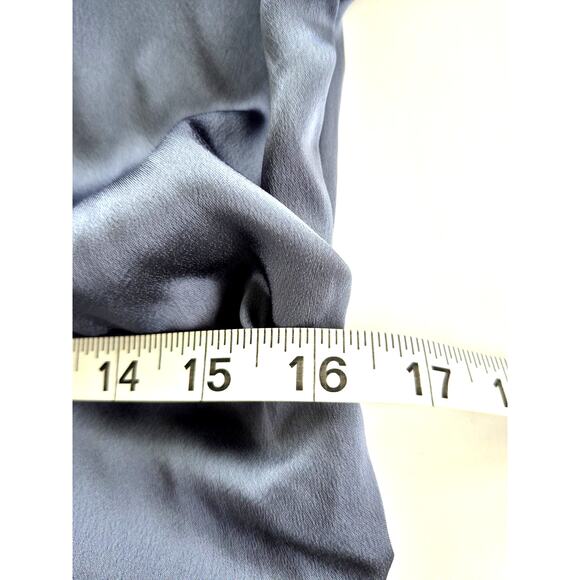 A New Day Dress Med Gray Midi Sleeveless Gathered Cocktail Wedding Guest Holiday - Picture 7 of 8